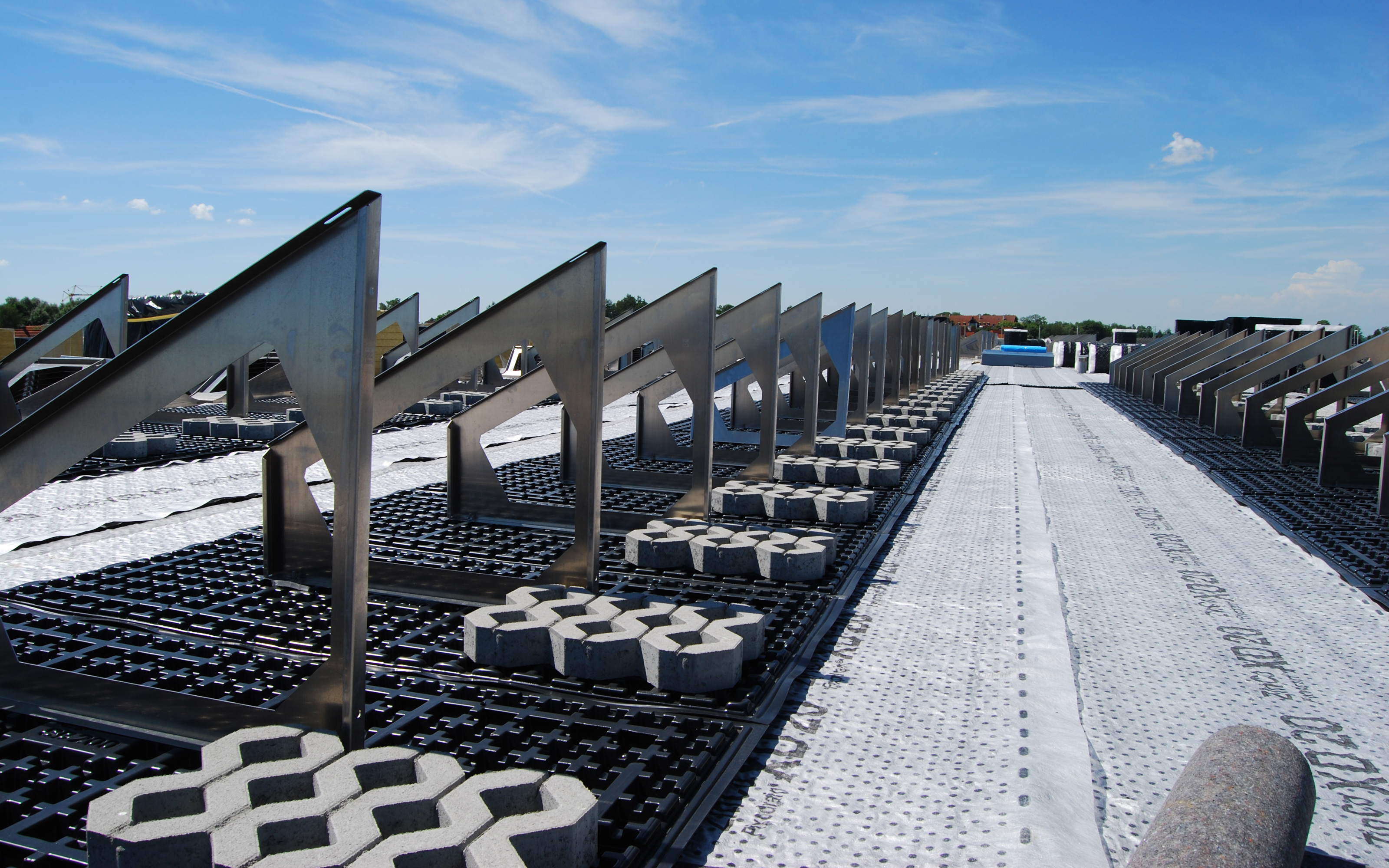 The Solar Base Frames are being mounted